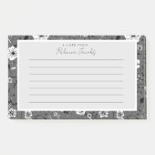Grijze bloemen post-it® notes (Voorkant)
