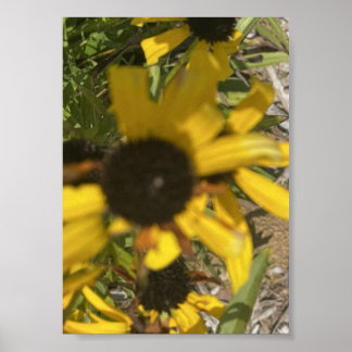 grijze bloemenprint voor een dag poster