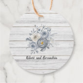 Grijze bloemige Bedankt dat je bij onze bruiloft b Bedankjes Labels (Achterkant)