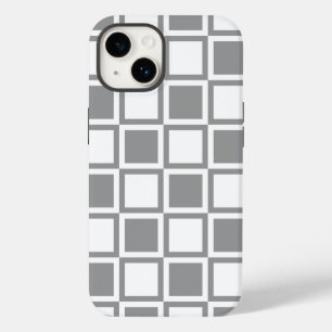 Grijze bloemkwadraten Case-Mate iPhone 14 hoesje