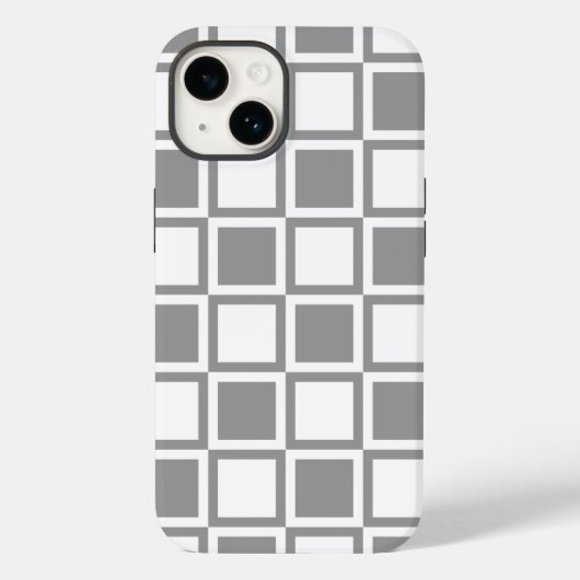 Grijze bloemkwadraten Case-Mate iPhone case (Achterkant)