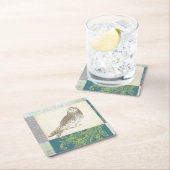 Grijze boomgaard op Patroonachtergrond Vierkante Kartonnen Onderzetter (Insitu)