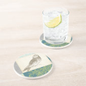 Grijze boomgaard op Patroonachtergrond Zandsteen Onderzetter (Zijkant)