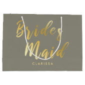 Grijze bruidsbruid groot cadeauzakje (Achterkant)