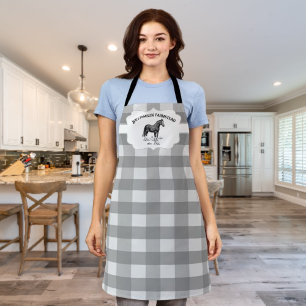 Grijze Buffalo Plaid Boerderij Paard Schort