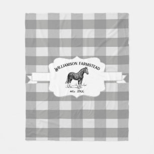 Grijze Buffel Plaid Boerderij Paard Fleece Deken