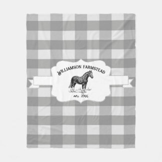 Grijze Buffel Plaid Boerderij Paard Fleece Deken