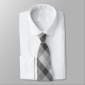 Grijze Buffel Plaid & Monogram Stropdas (Gebonden)