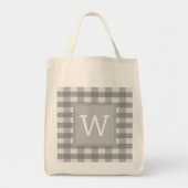 Grijze buffelmonogram Canvas tas (Voorkant)