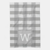Grijze buffelmonogram handdoek (Verticaal)