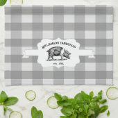 Grijze buffels Boerderij Pig Kitchen Towel Theedoek (Gevouwen)