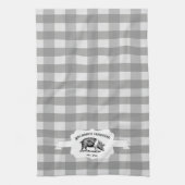 Grijze buffels Boerderij Pig Kitchen Towel Theedoek (Verticaal)