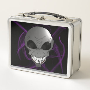 Grijze buitenaardse metalen lunchbox