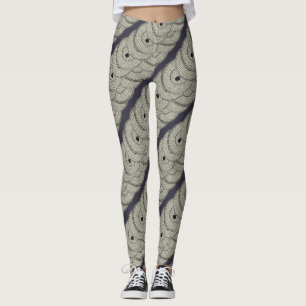 Grijze Buttonnen Paarse achtergrondpatroon Leggings