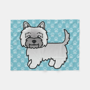 Grijze Cairn Terrier Cartoon Honden Illustratie Fleece Deken