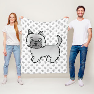 Grijze Cairn Terrier Schattige Cartoon Hond Fleece Deken