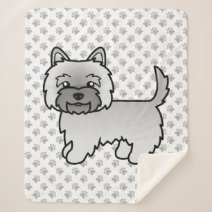 Grijze Cairn Terrier Schattige Cartoon Hond Sherpa Deken