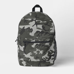 Grijze camouflage bedrukte rugzak