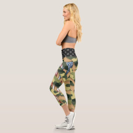 Grijze camouflage groen en een Amerikaanse vlag.