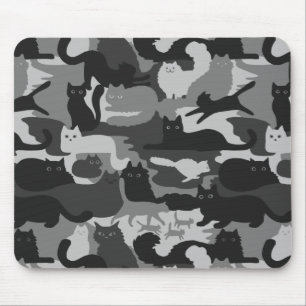 Grijze Camouflage Katten Pattern Grey Kitty Cats C Muismat