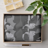 Grijze Camouflage Katten Pattern Grey Kitty Cats C Tissuepapier (Geschenk)