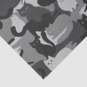Grijze Camouflage Katten Pattern Grey Kitty Cats C Tissuepapier (Detail)