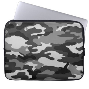 Grijze camouflage Laptophoes van neopreen Laptop Sleeve