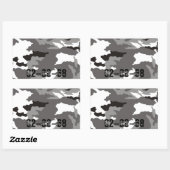 Grijze camouflage rechthoekige sticker (Vel)
