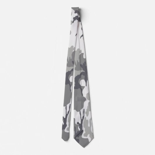 Grijze Camouflaged Pattern Stropdas (Achterkant)