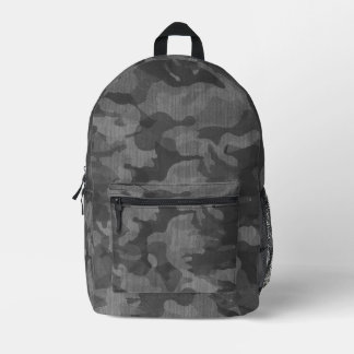 Grijze camouflagepatroon bedrukte rugzak