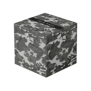 Grijze camouflagepatroon, jouw naam, personaliseer kubus