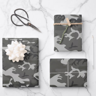 Grijze camouflagepatroon, militair patroon, leger inpakpapier vel