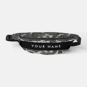 Grijze camouflagepatroon, Uw naam, Personaliseer Heuptasje