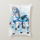 Grijze Carrousel Paard Kussen (Achterkant (Verticaal))
