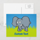 Grijze cartoon briefkaart (Voorkant / Achterkant)