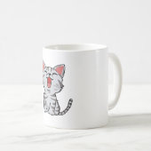 Grijze cartoon kat cartoon koffiemok (Voorkant rechts)