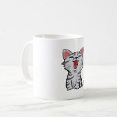 Grijze cartoon kat cartoon koffiemok (Voorkant links)