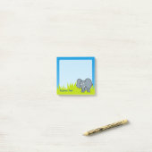 Grijze Cartoon Post-it® Notes (Op bureau)