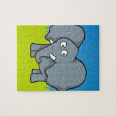 Grijze cartoon van olifanten legpuzzel (Horizontaal)