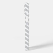 Grijze Chevron gepersonaliseerde aangepaste monogr Case-Mate iPhone Case (Achterkant / Links)