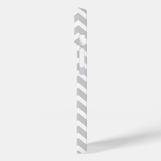 Grijze Chevron gepersonaliseerde aangepaste monogr Case-Mate iPhone Case (Achterkant / Links)
