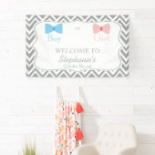 Grijze Chevron Geslacht Bang en Bow Stropdas Spandoek (Insitu)