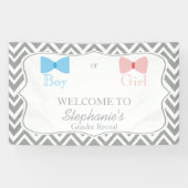 Grijze Chevron Geslacht Bang en Bow Stropdas Spandoek (Horizontaal)