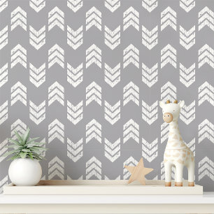 Grijze Chevron Pijl Behang