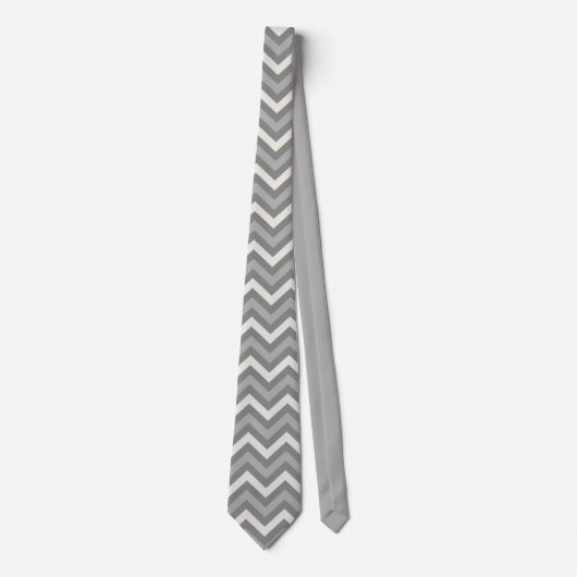 Grijze Chevron Stropdas (Voorkant)