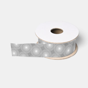 Grijze cirkels patroon grosgrain lint