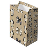 Grijze Coquette Halloween Bow Medium Cadeauzakje (Voorkant Gekanteld)