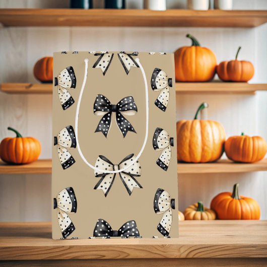 Grijze Coquette Halloween Bow Medium Cadeauzakje