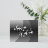 Grijze Curven Verandering van Plannen Bruiloft Upd Briefkaart (Staand voorkant)