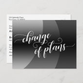 Grijze Curven Verandering van Plannen Bruiloft Upd Briefkaart (Voorkant / Achterkant)